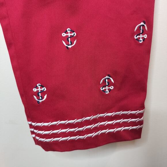 Vintage Talbots Pants Nautical Anchor Embroidered Cropped High Waist - Picture 4 of 9